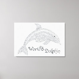 World Word Dolphin Canvas Print - mit Titel Leinwanddruck