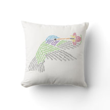 World Word Hummingbird Pillow
