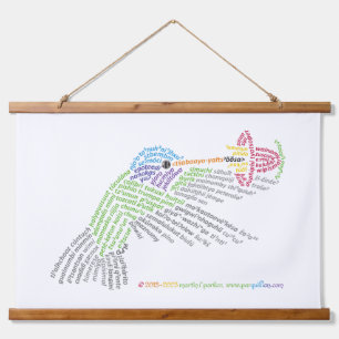 World Word Hummingbird Tapestry Wandteppich Mit Holzrahmen