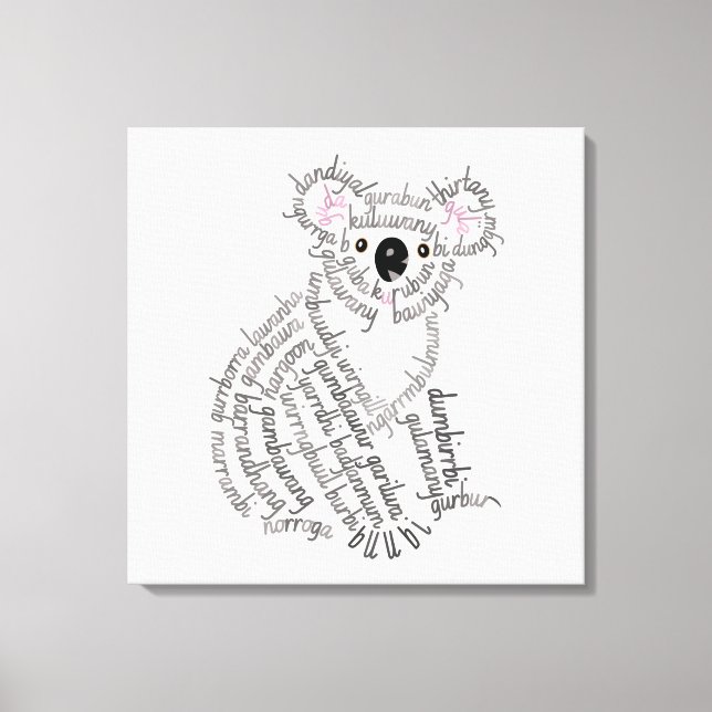 World Word Koala Canvas Print Leinwanddruck (Vorderseite)
