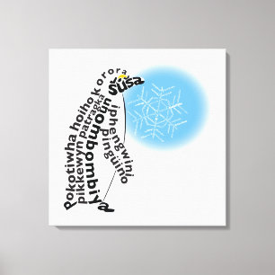 World Word Pinguin Canvas Print Leinwanddruck