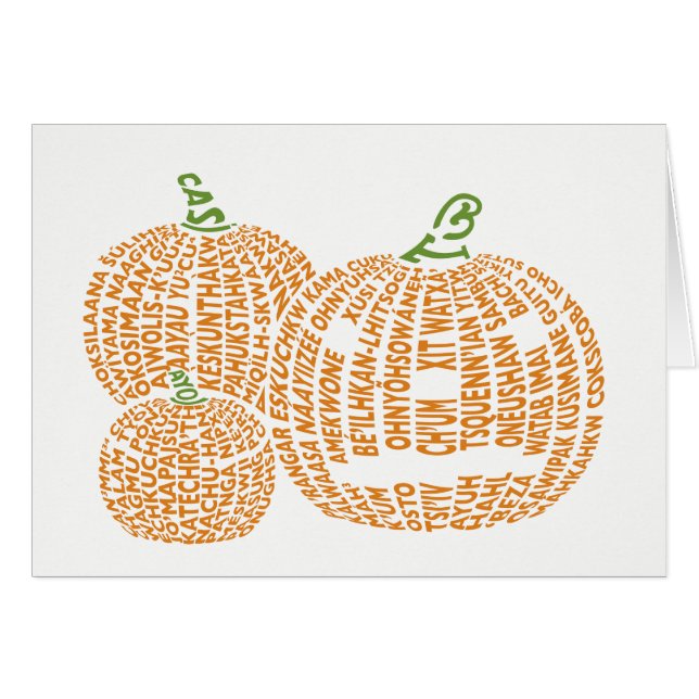 World Word Pumpkins Card (Vorderseite (Horizontal))