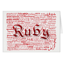 World Word Ruby Jubiläumskarte
