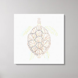 World Word Sea Turtle Canvas Print Leinwanddruck