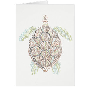 World Word Sea Turtle Card