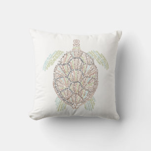 World Word Sea Turtle Pillow Kissen