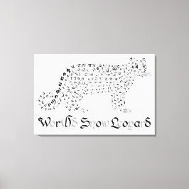 World Word Snow Leopard Canvas Print Leinwanddruck