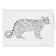 World Word Snow Leopard Card