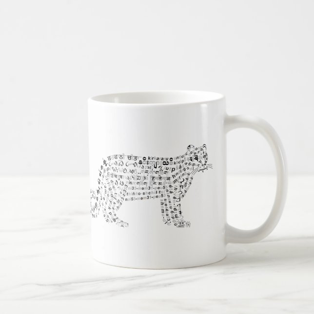 World Word Snow Leopard-Tasse Kaffeetasse (Rechts)