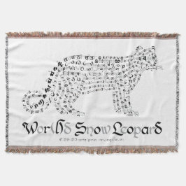 World Word Snow Leopard Throw Blanket Decke