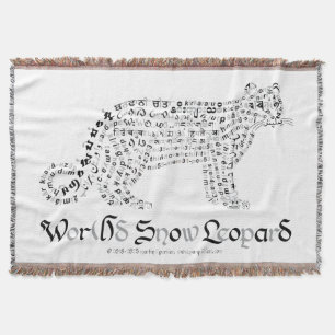 World Word Snow Leopard Throw Blanket Decke