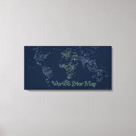World Word Star Map Canvas Print Leinwanddruck