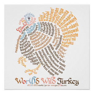World Word Wild Turkey Poster