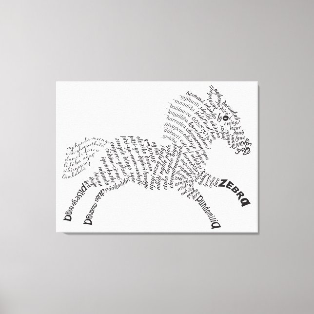 World Word Zebra Canvas Print Leinwanddruck (Vorderseite)