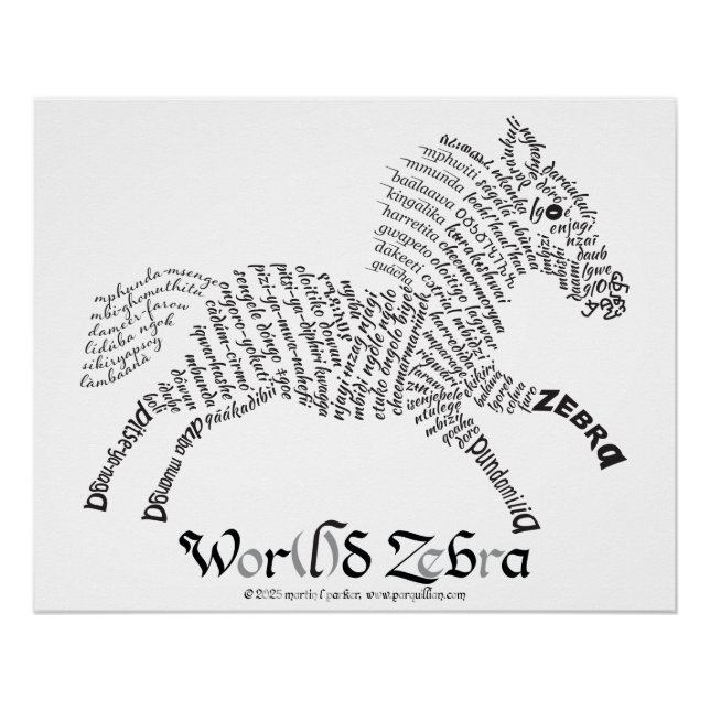 World Word Zebra Poster (Vorderseite)