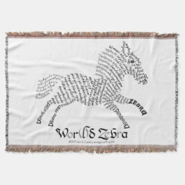 World Word Zebra Throw Blanket Decke