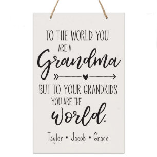 World You are a Oma 8" x 12" Holzwandzeichen