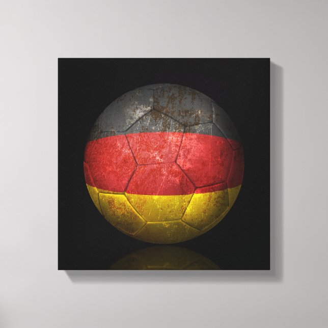 WorldGerman Flag Football Soccer Ball Leinwanddruck (Vorderseite)