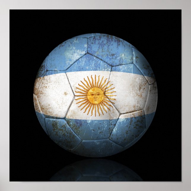 Worldof argentinische Flag Football Soccer Ball Poster (Vorne)
