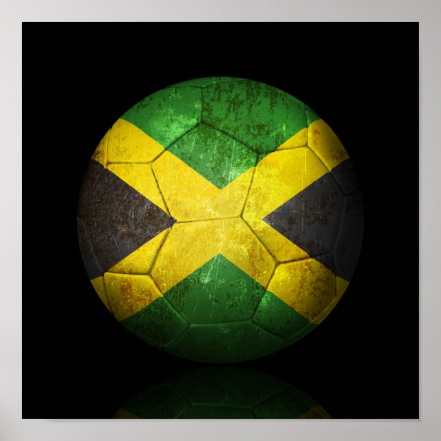Worldof Jamaican Flag Football Soccer Ball Poster (Vorne)
