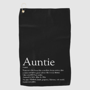 World's Best Aunt, Auntie Definition Typographic Golfhandtuch