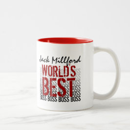 World's Best Boss Grunge Lettering Red 010 Zweifarbige Tasse