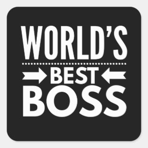 Worlds Best Boss Quadratischer Aufkleber