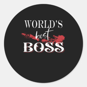 Worlds Best Boss Runder Aufkleber