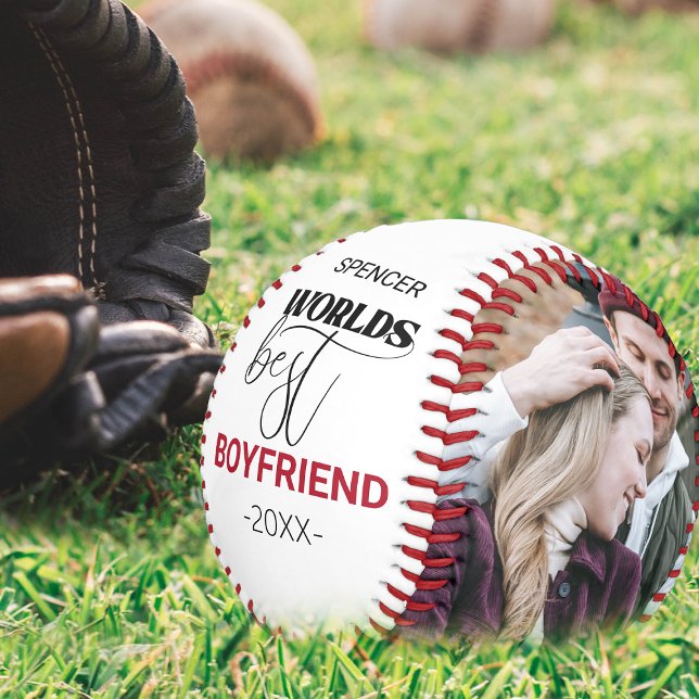 Worlds Best Boyfriend | 2 FotoCollage Einzigartig Baseball (Von Creator hochgeladen)