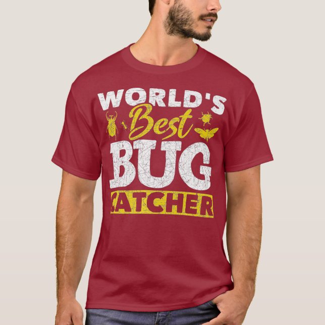 Worlds Best Bug Catcher Funny Entomologist Bug T-Shirt (Vorderseite)