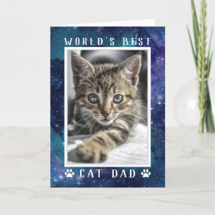 World's Best Cat Dad Photo Space Father's Day Karte