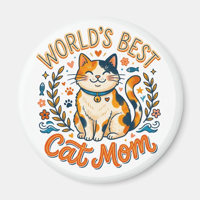 World's Best Cat Mom!   Magnet (Vorne)