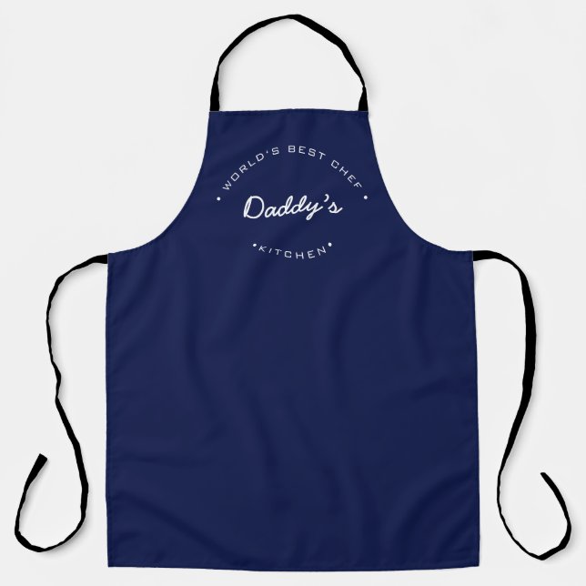World's Best Chef daddy Navy blue Personalized  Schürze (Vorderseite)