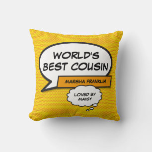 World's Best Cousin Fun Modernes Cooles Comic Kissen