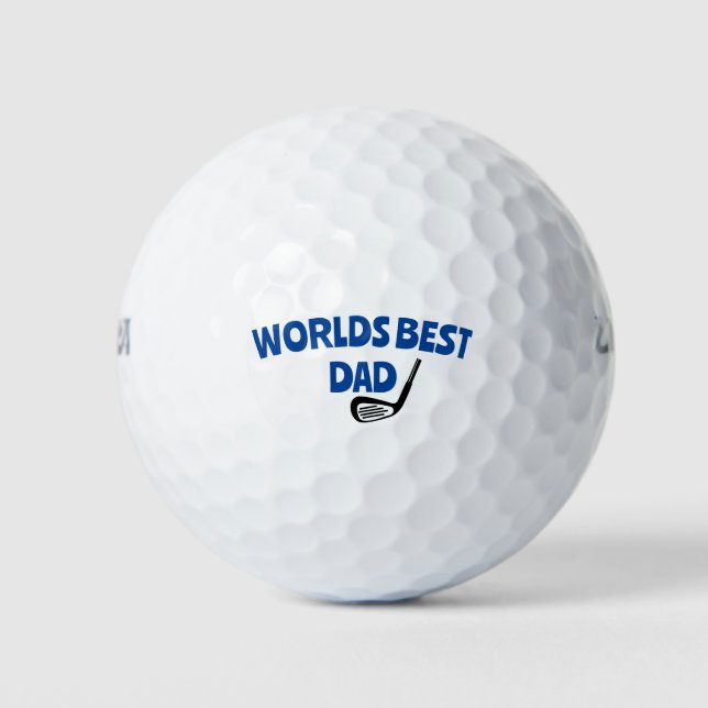 Worlds Best Dad with Golf Club Golf Ball (Vorderseite)