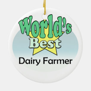 World's best Dairy Farmer Keramikornament