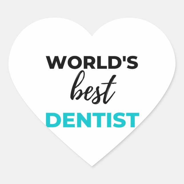 World's Best Dentist 2 Herz-Aufkleber (Vorderseite)