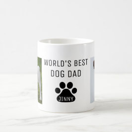 World's Best Dog Dad, Custom Foto and Name, Kaffeetasse