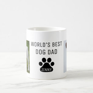 World's Best Dog Dad, Custom Foto and Name, Kaffeetasse