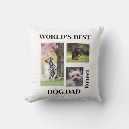 World's Best Dog Dad Custom Name Gift Kissen