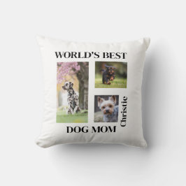 World's Best Dog Mom Custom Name Gift Kissen