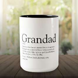 Worlds Best Ever Grandpa Grandad Papa Definition Zweifarbige Tasse