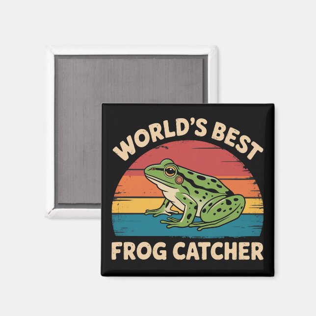 World's Best Frog Catcher Funny Meme Sarcastic Magnet (Vorderseite/Rückseite)