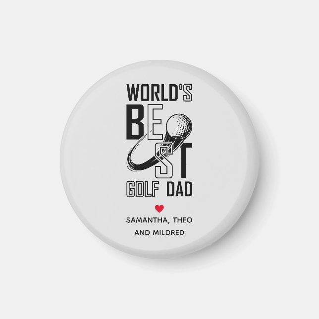 World's Best Golf  Dad | White Dad Gifts Magnet (Vorne)