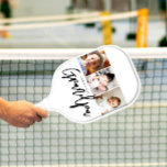 World's Best Grandpa Photo gift Collage Custom Pickleball Schläger<br><div class="desc">Serve up smiles with this heartfelt custom photo collage pickleball paddle for Grandpa — a perfect blend of fun, family, and love! Featuring three of your favorite photos and the message “World's Best Grandpa”, this personalized paddle is a sentimental yet practical gift for the world’s best grandpa. Whether he’s on...</div>