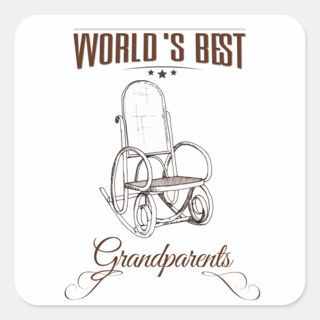 World's best grandpa quadratischer aufkleber (Vorderseite)