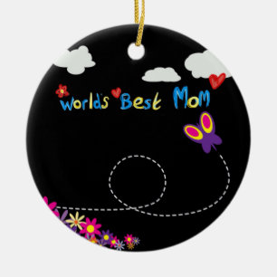 Worlds BEST MOM CARTOON mum Keramik Ornament