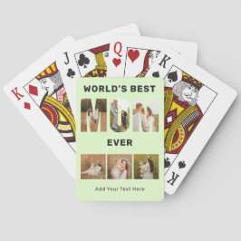 World's Best Mom Custom 6 Photo Green Spielkarten