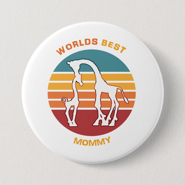 Worlds Best Mommy, Giraffes Button (Vorderseite)