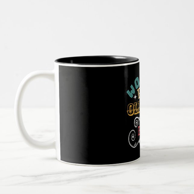 Worlds Best Old man Ever Zweifarbige Tasse (Links)